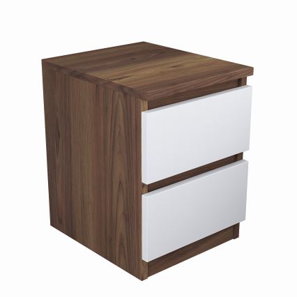 Nightstand WALNUT 46,8x35 cm brown/white