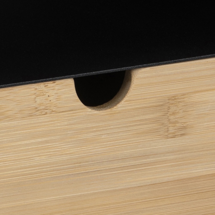Nightstand with wall mounting option BEKIM black/bamboo