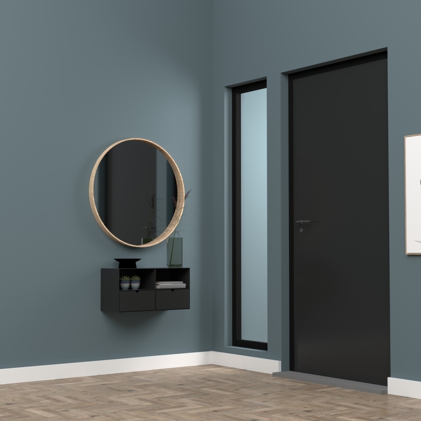 Nightstand with wall mounting option BEKIM black