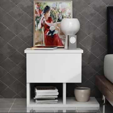 Nightstand YASSO 36,8x46,8 cm white