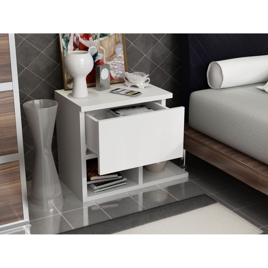 Nightstand YASSO 36,8x46,8 cm white