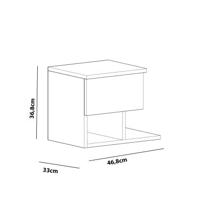 Nightstand YASSO 36,8x46,8 cm white