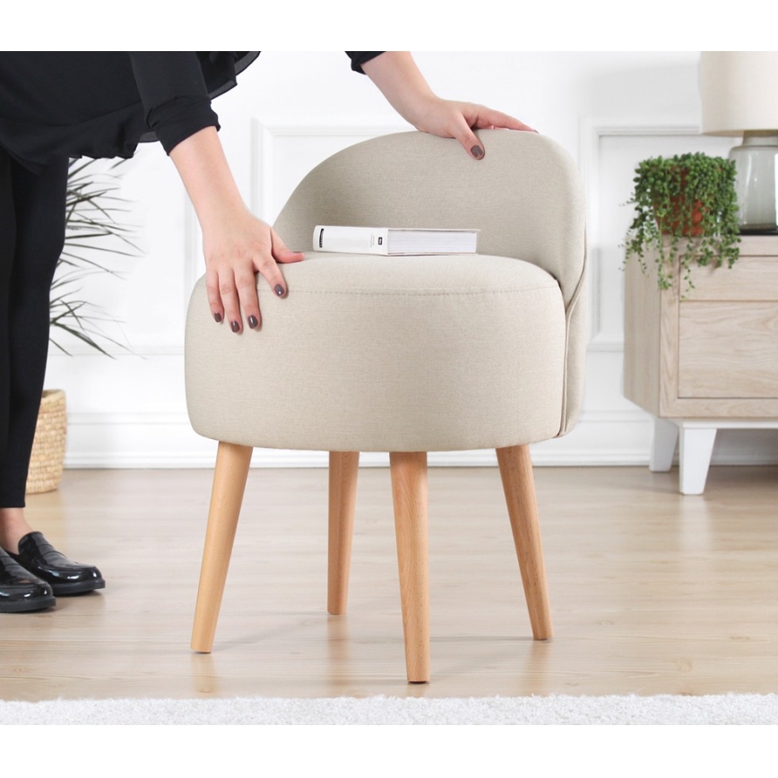 NIKI Ottoman Ø 46 cm, Cream