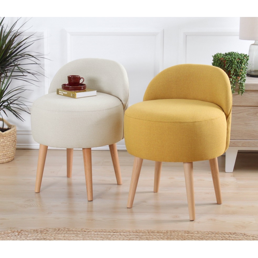 NIKI Ottoman Ø 46 cm, Cream