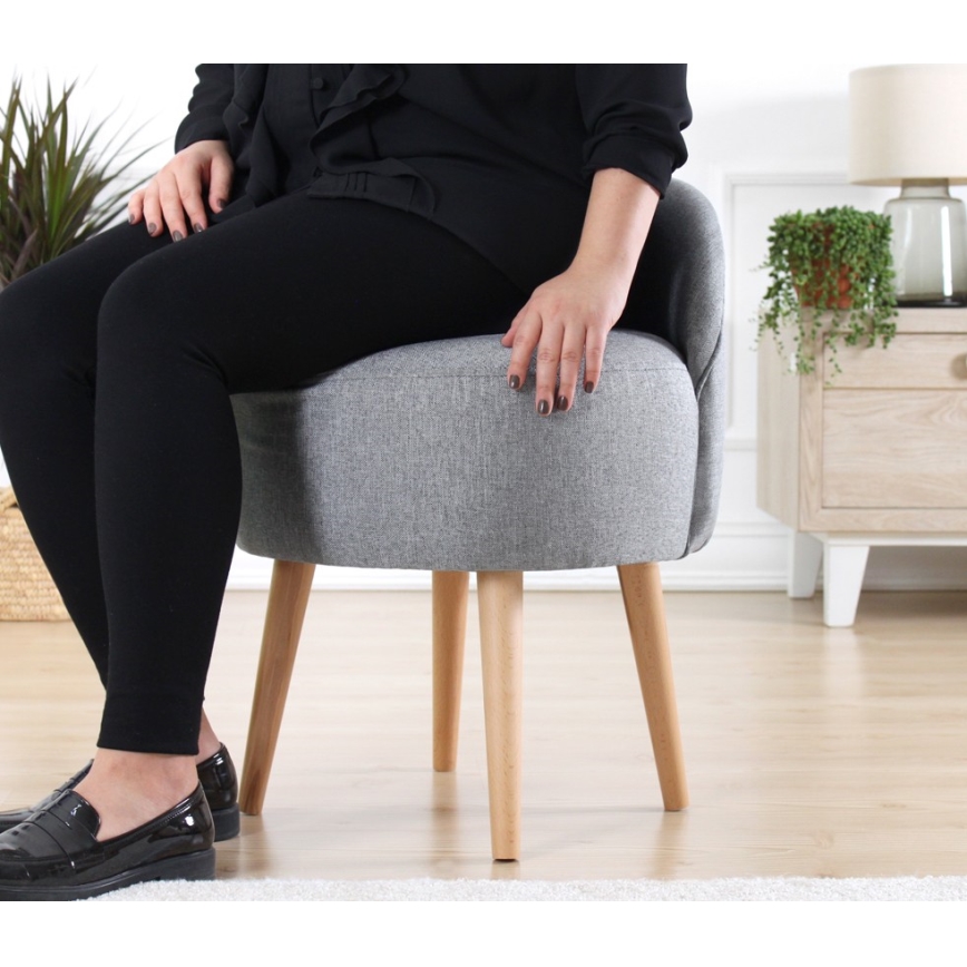 NIKI Ottoman, Ø 46 cm, Grey