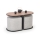 NILDO Coffee Table Set 90x45 cm + 2x Ottomans, Brown/Gray