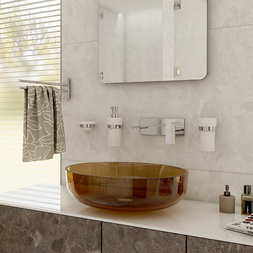 NIMCO BR 11031KN-26 - Wall soap dispenser BORMO 300 mm white/shiny chrome