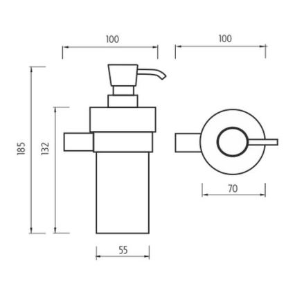 NIMCO BR 11031KN-26 - Wall soap dispenser BORMO 300 mm white/shiny chrome