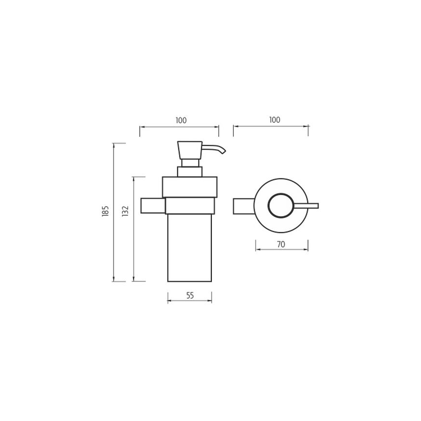 NIMCO BR 11031KN-26 - Wall soap dispenser BORMO 300 mm white/shiny chrome