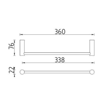 NIMCO BR 11035-26 - Wall towel holder BORMO 36 cm shiny chrome