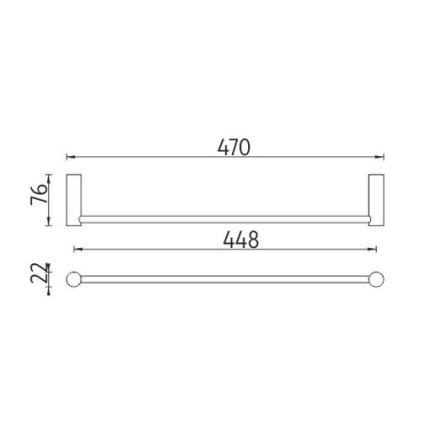 NIMCO BR 11046-26 - Wall towel holder BORMO 47 cm shiny chrome
