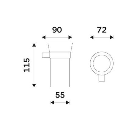 NIMCO BR 11058KU-26 - Wall-mounted toothbrush holder BORMO white/shiny chrome