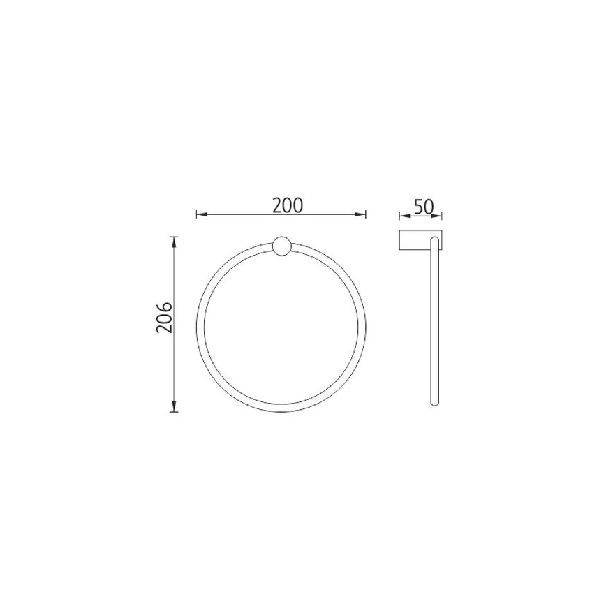 NIMCO BR 11060L-26 - Wall towel holder BORMO d. 20 cm shiny chrome