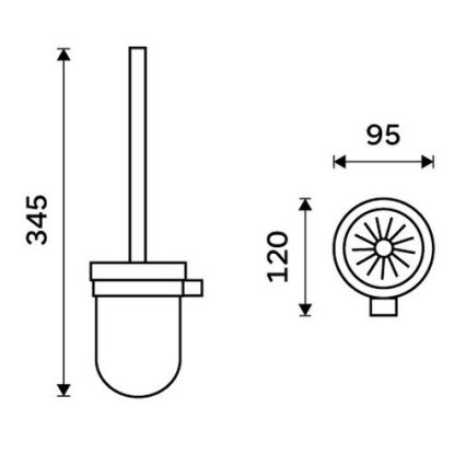 NIMCO BR 11094KU-26 - Wall-mounted toilet brush BORMO white/shiny chrome