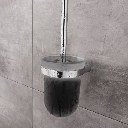NIMCO BR 11094WN-26 - Wall-mounted toilet brush BORMO matte glass/shiny chrome
