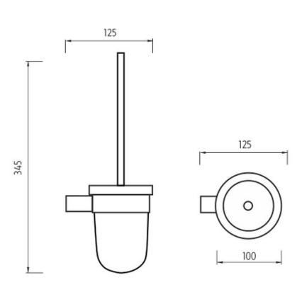 NIMCO BR 11094WN-26 - Wall-mounted toilet brush BORMO matte glass/shiny chrome