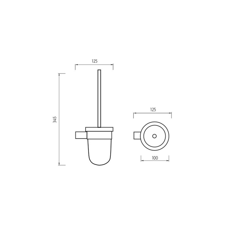 NIMCO BR 11094WN-26 - Wall-mounted toilet brush BORMO matte glass/shiny chrome