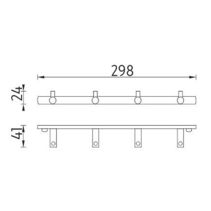 NIMCO BR 11104-26 - Wall towel holder BORMO 30 cm shiny chrome