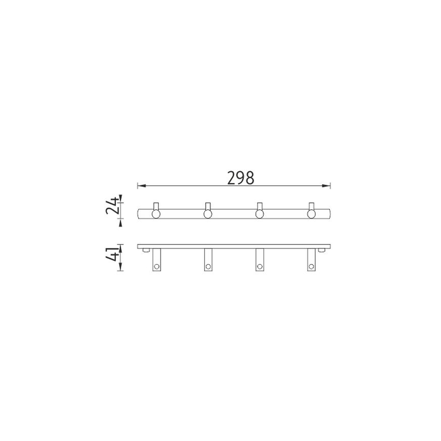 NIMCO BR 11104-26 - Wall towel holder BORMO 30 cm shiny chrome