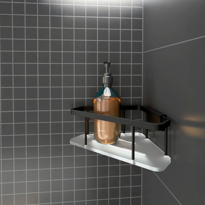 NIMCO Ki-14003-B-90 - Shower wall shelf KIBO matte black/white
