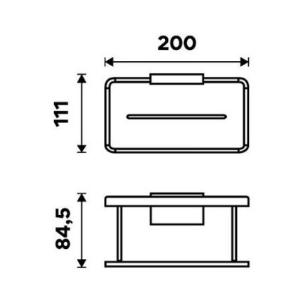 NIMCO Ki-14015-B-90 - Shower wall shelf KIBO matte black/white