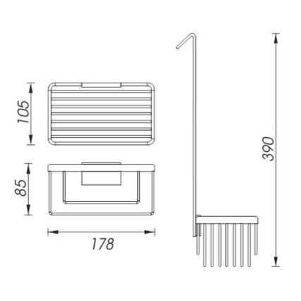NIMCO Ki 14015H-26 - Shower wall shelf KIBO shiny chrome