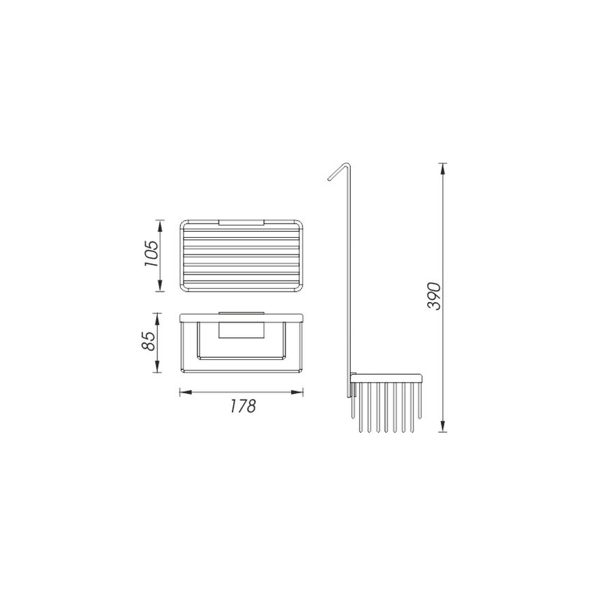 NIMCO Ki 14015H-26 - Shower wall shelf KIBO shiny chrome