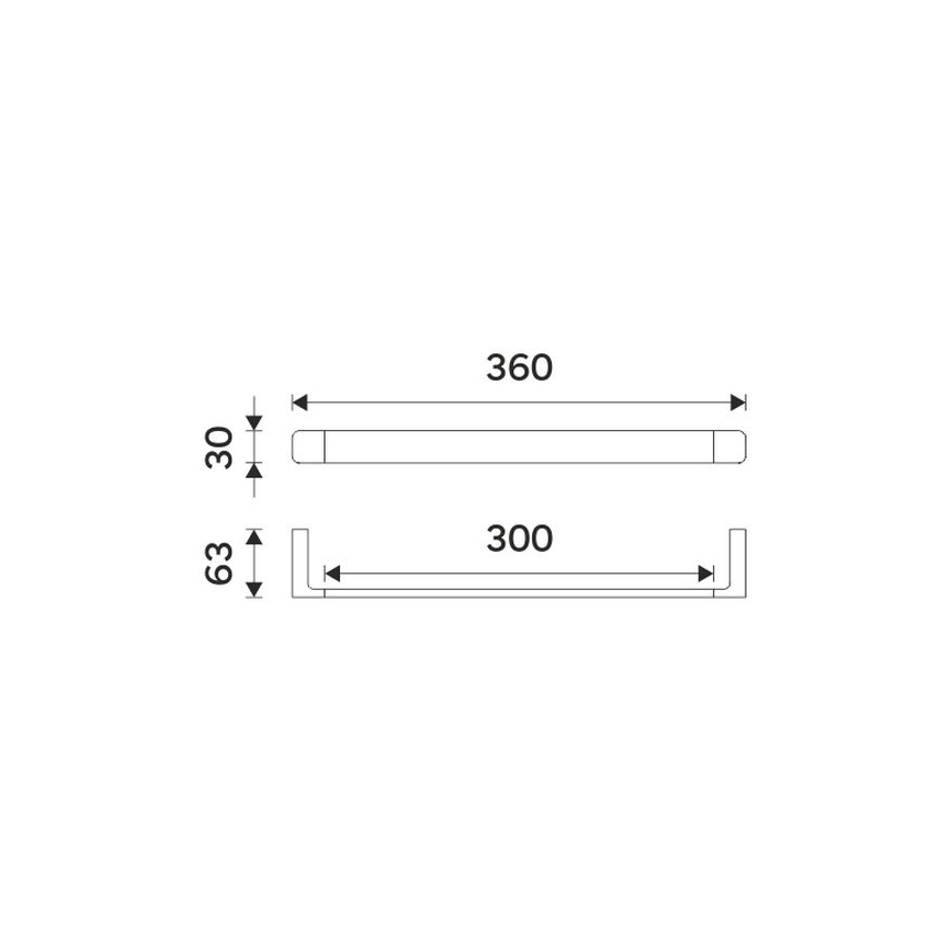 NIMCO MA 29035-26 - Wall towel holder MAYA 36 cm shiny chrome