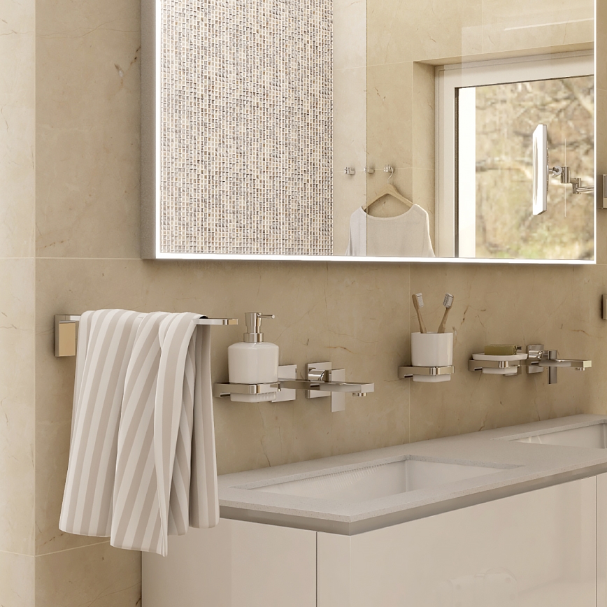 NIMCO MA 29097-26 - Wall towel holder MAYA 37 cm shiny chrome