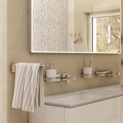 NIMCO MA set-31K-26 - Wall-mounted soap dispenser, toothbrush stand and wall hook MAYA 320 mm white/shiny chrome