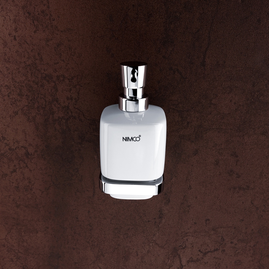 NIMCO MA set-31K-26 - Wall-mounted soap dispenser, toothbrush stand and wall hook MAYA 320 mm white/shiny chrome