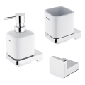 NIMCO MA set-31K-26 - Wall-mounted soap dispenser, toothbrush stand and wall hook MAYA 320 mm white/shiny chrome
