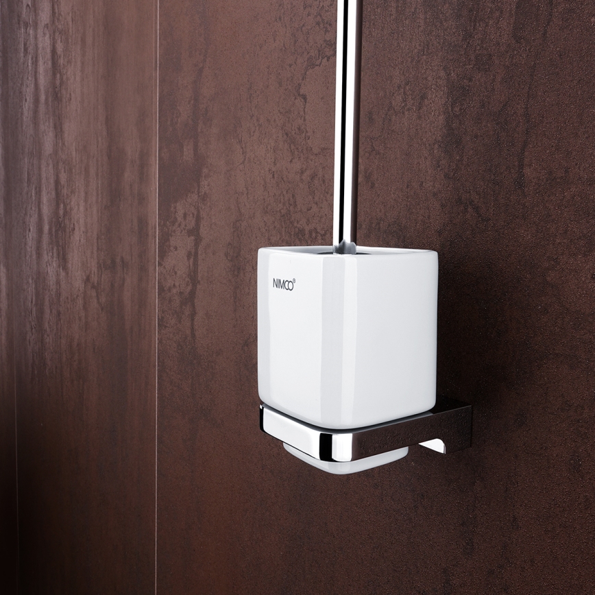 NIMCO MA set-94KN-26 - Wall-mounted toilet brush and toilet paper holder MAYA shiny chrome