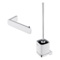 NIMCO MA set-94KN-26 - Wall-mounted toilet brush and toilet paper holder MAYA shiny chrome