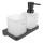 NIMCO MAC 2905831C-T-90 - Wall soap dispenser and toothbrush stand MAYA 320 mm matte glass/matte black