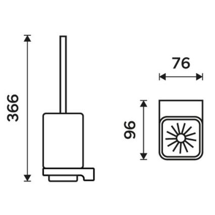 NIMCO MAC 29094CN-90 - Wall-mounted toilet brush MAYA matte glass/matte black