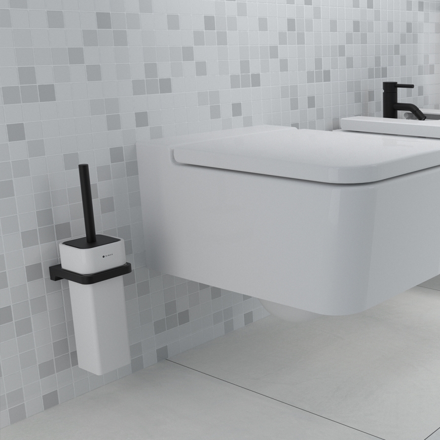 NIMCO MAC 29094K-90 - Wall-mounted toilet brush MAYA white/matte black