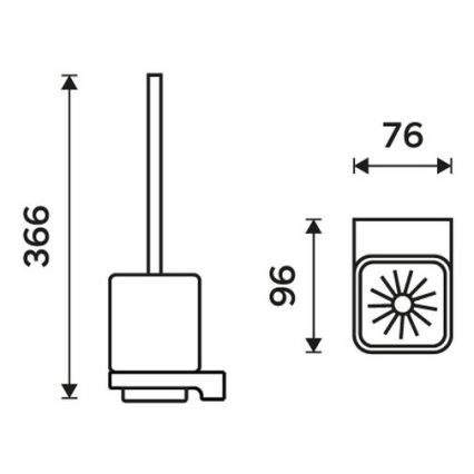NIMCO MAC 29094KN-90 - Wall-mounted toilet brush MAYA white/matte black