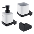 NIMCO MAC set-31K-T-90 - Wall-mounted soap dispenser, toothbrush stand and wall hook MAYA 320 mm white/matte black