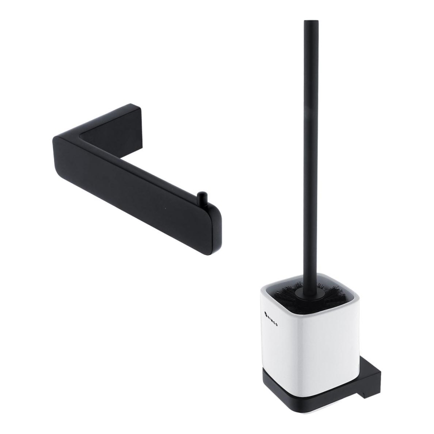 NIMCO MAC set-94KN-90 - Wall-mounted toilet brush and toilet paper holder MAYA white/matte black