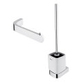 NIMCO NK set-94KN-26 - Wall-mounted toilet brush and toilet paper holder NIKAU white/shiny chrome