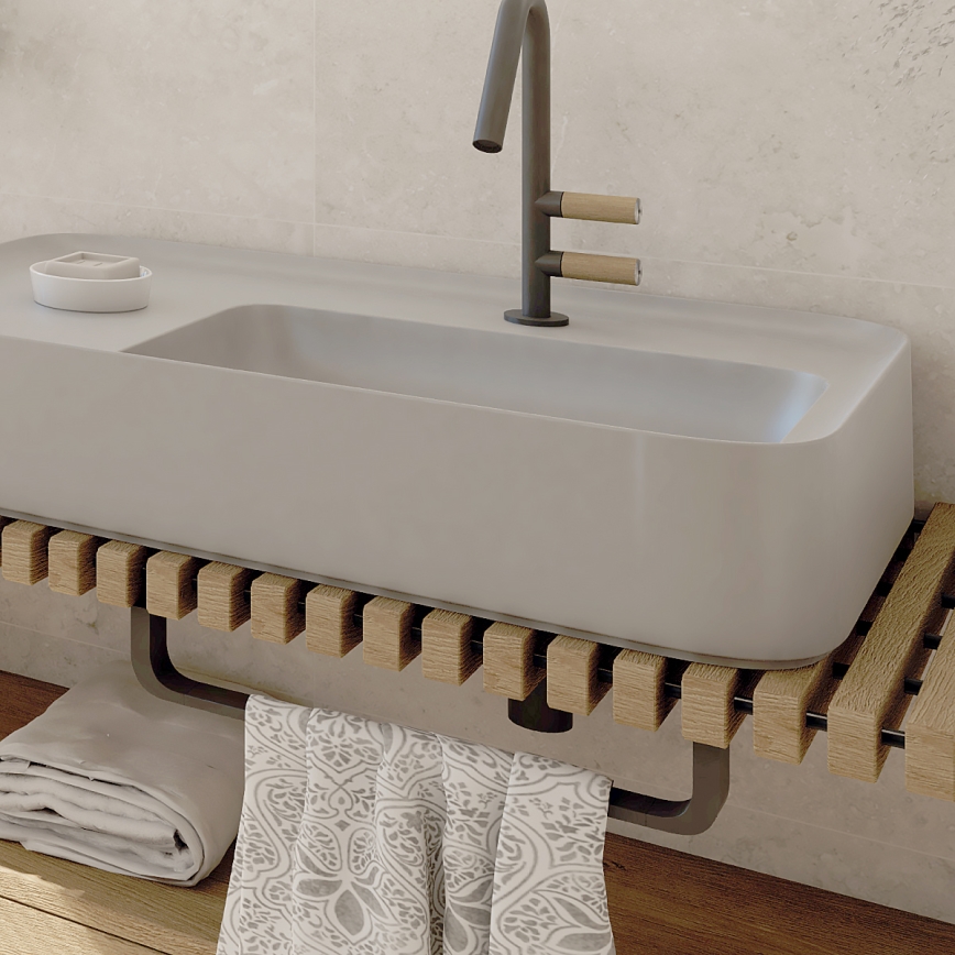 NIMCO NKC 30035-90 - Wall towel holder NIKAU 39 cm matte black