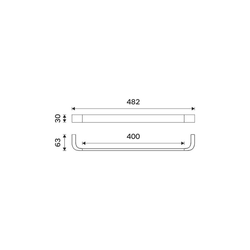 NIMCO NKC 30046-90 - Wall towel holder NIKAU 49 cm matte black