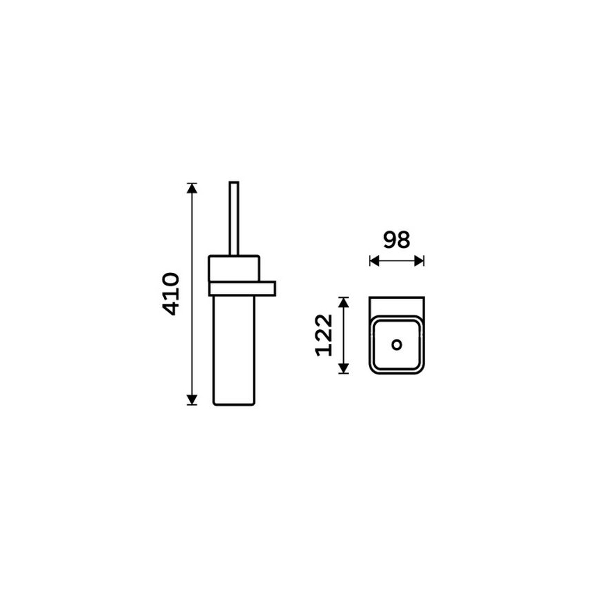NIMCO NKC 30094K-90 - Wall-mounted toilet brush NIKAU white/matte black