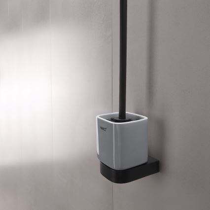 NIMCO NKC 30094KN-90 - Wall-mounted toilet brush NIKAU white/matte black