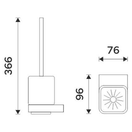 NIMCO NKC 30094KN-90 - Wall-mounted toilet brush NIKAU white/matte black