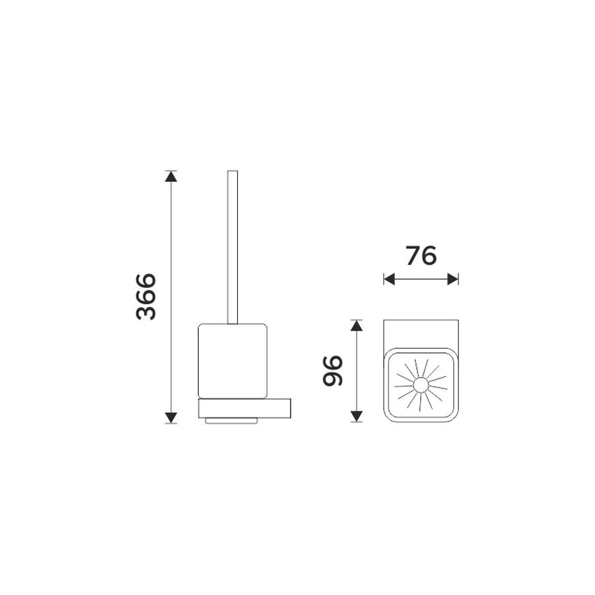 NIMCO NKC 30094KN-90 - Wall-mounted toilet brush NIKAU white/matte black