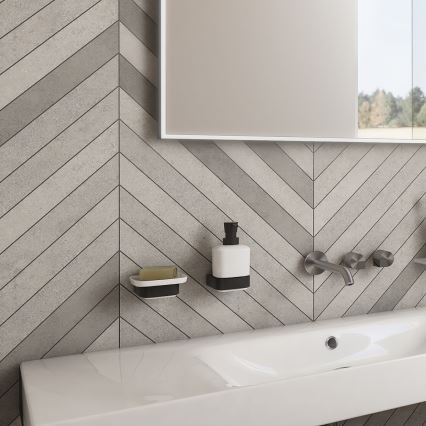 NIMCO NKC set-31K-T-90 - Wall-mounted soap dispenser, toothbrush stand and wall hook NIKAU 320 mm white/matte black