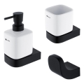 NIMCO NKC set-31K-T-90 - Wall-mounted soap dispenser, toothbrush stand and wall hook NIKAU 320 mm white/matte black