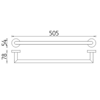 NIMCO UN 13046A-26 - Wall towel holder UNIX 51 cm shiny chrome